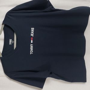 Tommy Jeans Navy Crop Tee SZ LG.